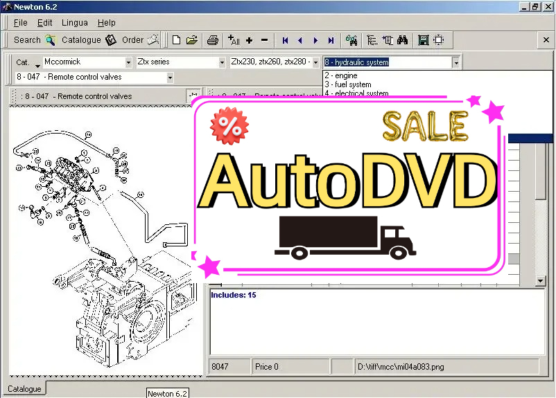 Books - แคตตาล็อกอะไหล่ AutoDVD McCormick Newton 6.2 คู่มืออะไหล่