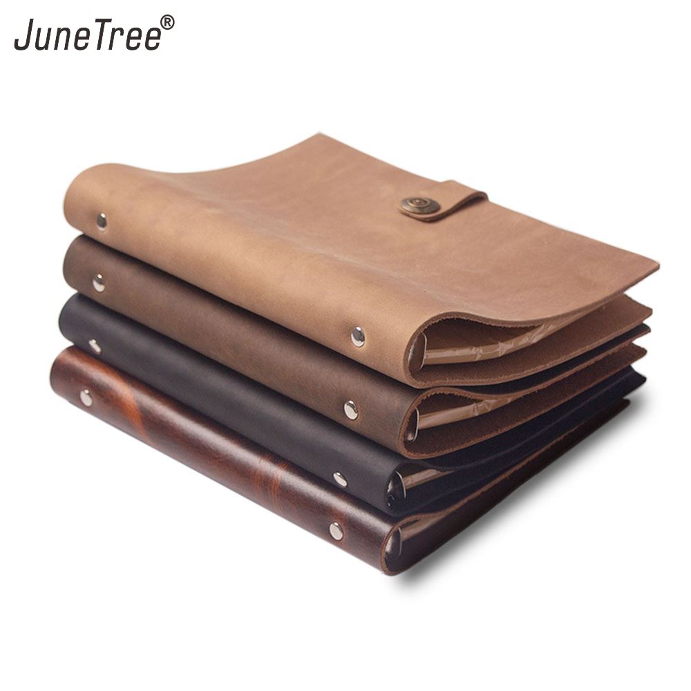 Vintage Leather Journal Notebook - สมุดบันทึกวินเทจขนาด A5 สมุดบันทึกหนังแท้ สมุดวางแผนส่วนตัว สีเทา สีดำ