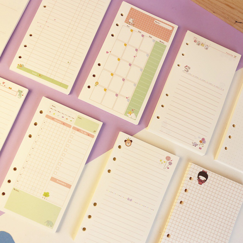 A5 Spiral Dotted Grid Notebook - กระดาษรีฟิลสมุดโน้ตแบบสันห่วง ขนาด A5 A6 ปี 2026