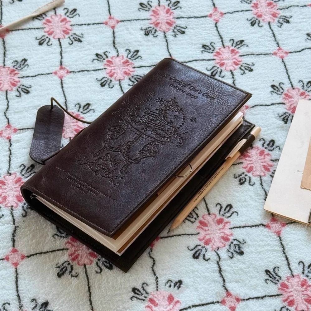 Vintage Leather Journal Notebook - สมุดโน้ตสีดำสไตล์วินเทจ หนัง PU สมุดบันทึกเปล่า สมุดบันทึกประจำวัน สมุดวาดภาพ
