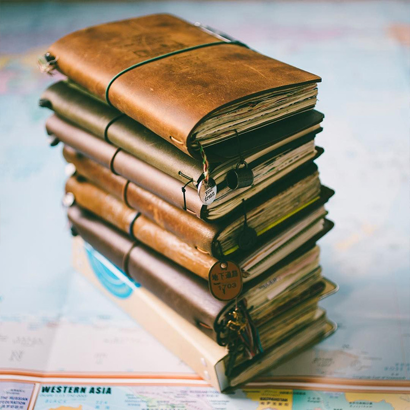Vintage Leather Journal Notebook - Defective Retro ปกหนังโน้ตบุ๊คแบบพกพาสมุดบันทึกการเดินทางสไตล์ญี่ปุ่นทำด้วยมือ DIY ของขวัญธุรกิจ Memo