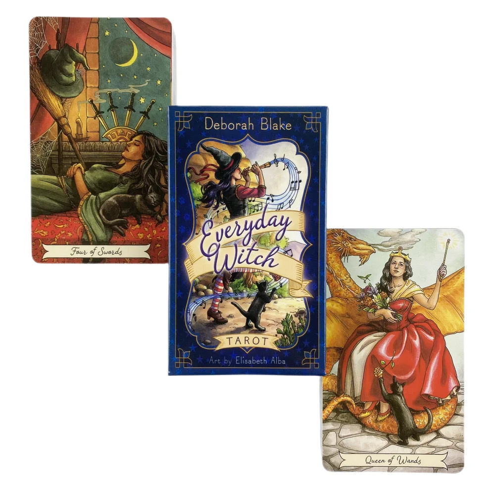Tarot Deck With Guidebook - ไพ่ทาโรต์แม่มดทุกวันดาดฟ้า Oracle หนังสือคู่มืออิเล็กทรอนิกส์ 78 ชิ้นเวอร์ชันภาษาอังกฤษทุกวันแม่มดไพ่ทาโรต์การ์ดเกมกระดาน