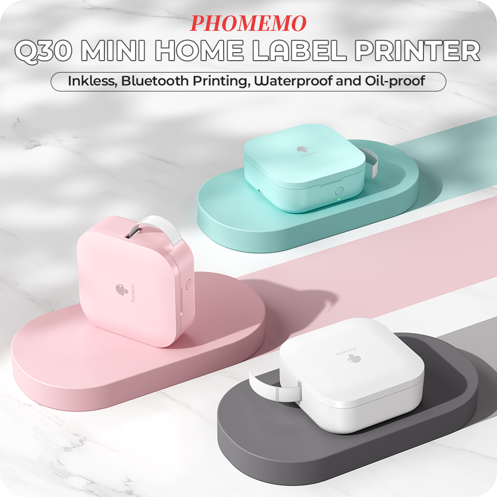 Mini Pocket Thermal Printer Paper Roll - 【ใหม่】Phomemo Q30 เครื่องพิมพ์ฉลากขนาดเล็กแบบพกพาเครื่องทําฉลากความร้อน 6-15 มม.เครื่องพิมพ์พกพาพร้อมกระดาษสติกเกอร์ต่างๆสําหรับใช้ในบ้าน