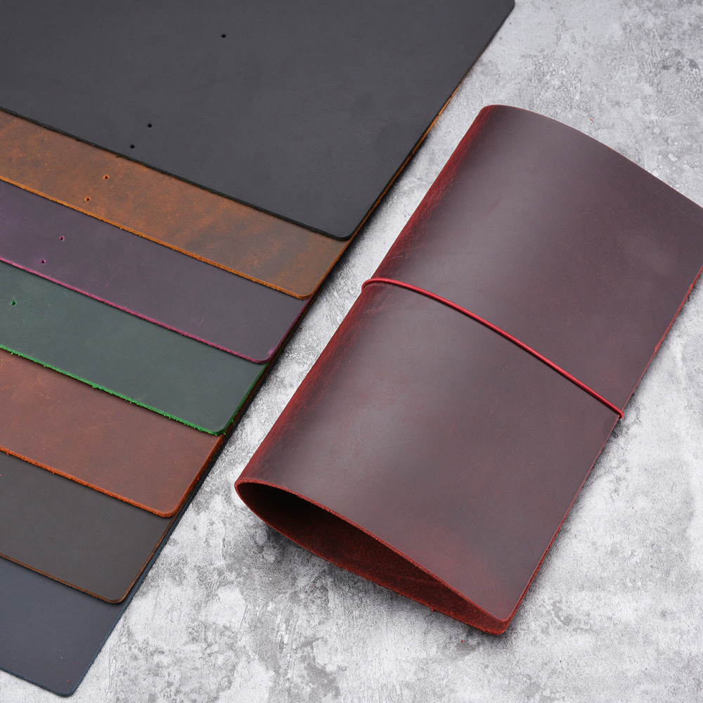 Vintage Leather Journal Notebook - DIY โน้ตบุ๊ค Crazy Horse หนัง A5/A6/มาตรฐาน/กระเป๋า/ขนาดหนังสือเดินทาง
