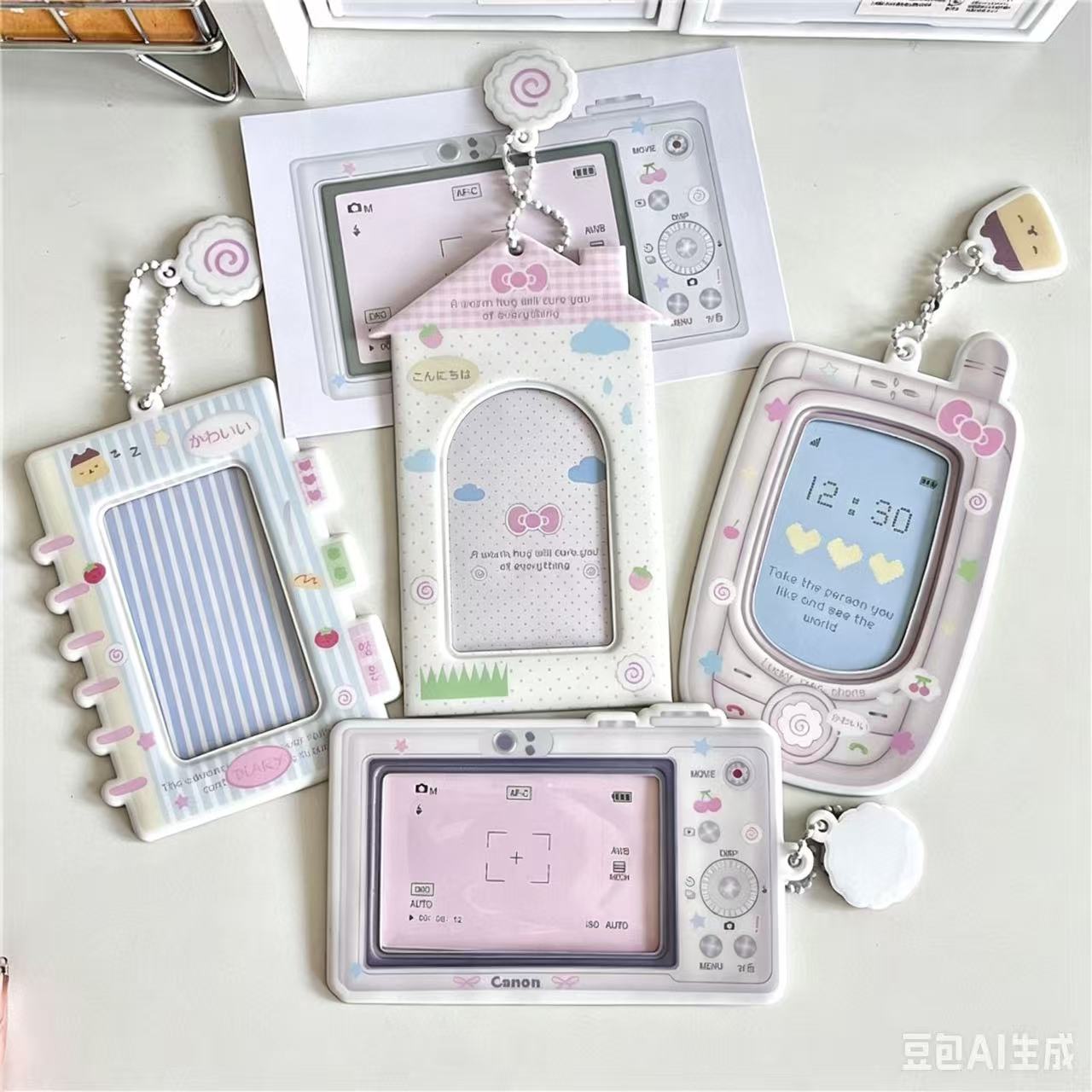 Kpop Photo Card Binder 3 Inch - 1PC การ์ตูนเคป๊อปที่ใส่การ์ดรูปภาพรูปกล้องโทรศัพท์มือถือรูปทรงไอดอลโฟโต้การ์ด ไบเดอร์ 3 นิ้วกล่องเก็บรูปภาพฝาครอบป้องกัน