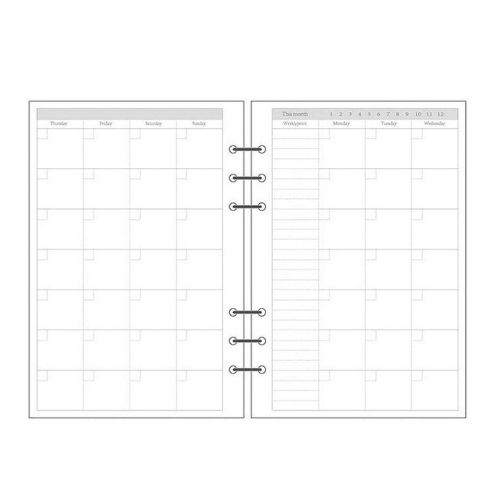 A5 Spiral Dotted Grid Notebook - สมุดแพลนเนอร์รายวันแบบตาราง 45 แผ่น แบบสันเกลียว ขนาด A5