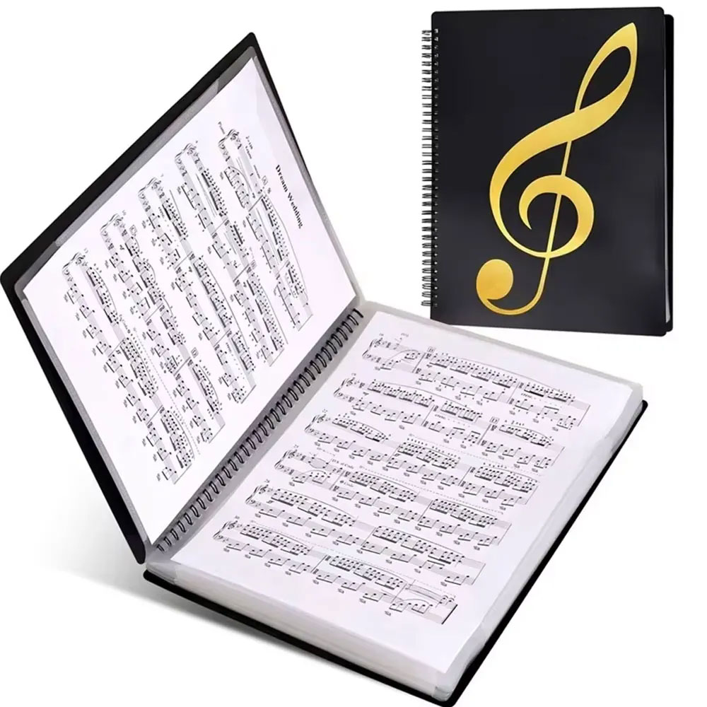 Blank Sheet Music Notebook - ยืดหยุ่น 40 หน้าเปียโนเพลงโฟลเดอร์คะแนน A4 หนังสือเพลงคลิปแผ่นหมายเหตุโฟลเดอร์เปียโนแผ่นกระดาษเพลง Binder