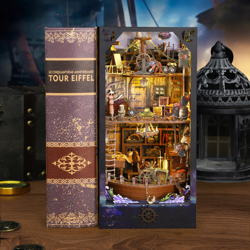 ชุดตัวต่อขนาดเล็กสำหรับหนังสือ - Diy Wooden Book Nook Kit Shelf Insert บทวิจารณ์และราคา