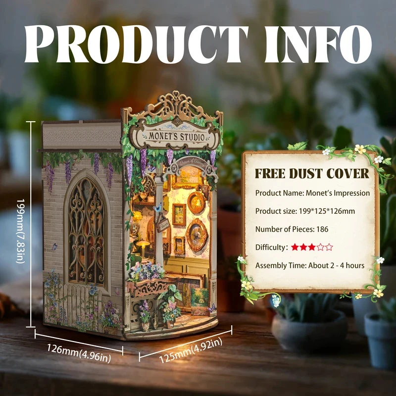 ชุดประกอบโมเดลชั้นวางหนังสือไม - Diy Wooden Book Nook Kit Shelf Insert บทวิจารณ์และราคา