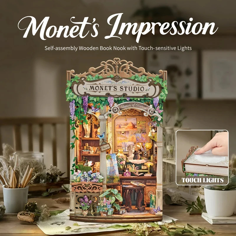 ชุดประกอบโมเดลชั้นวางหนังสือไม - Diy Wooden Book Nook Kit Shelf Insert บทวิจารณ์และราคา