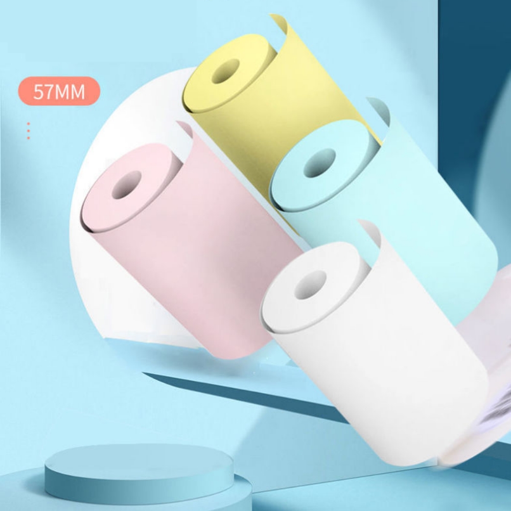 57x25 มม. กระดาษความร้อนสติกเก - Mini Pocket Thermal Printer Paper Roll บทวิจารณ์และราคา