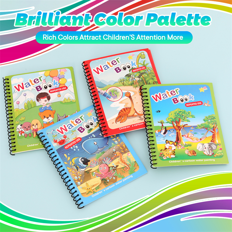 Montessori ของเล่นสมุดระบายสีแ - Reusable Water Magic Coloring Book บทวิจารณ์และราคา