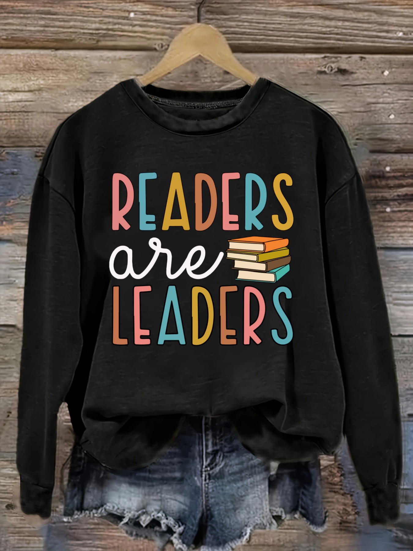 เสื้อยืดแขนยาวคอกลมลำลองสำหรับ - Books บทวิจารณ์และราคา