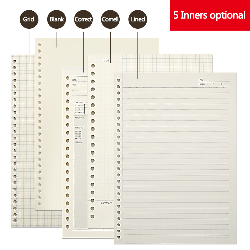 A5 B5 สายตาราง 20 หลุมหลวมโน้ต - A5 Spiral Dotted Grid Notebook บทวิจารณ์และราคา