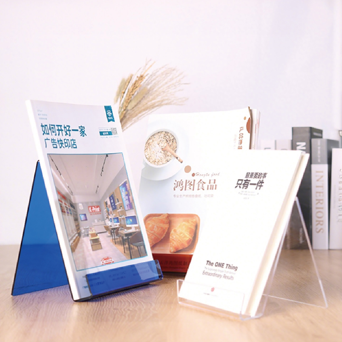4 ชิ้นอะคริลิคใสขาตั้งหนังสือเ - Clear Acrylic Book Stand Holder บทวิจารณ์และราคา