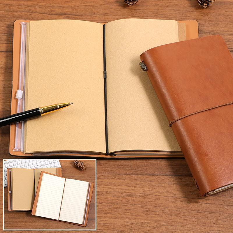 สมุดโน้ตปกอ่อนหนัง PU วินเทจแบ - Vintage Leather Journal Notebook บทวิจารณ์และราคา
