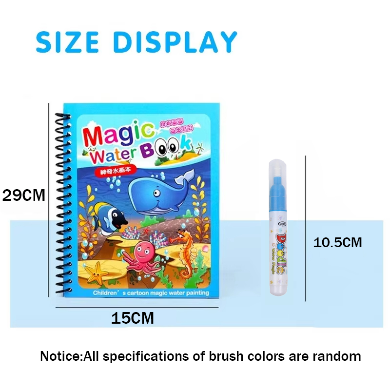 สมุดวาดภาพน้ำวิเศษพร้อมปากกาน้ - Reusable Water Magic Coloring Book บทวิจารณ์และราคา