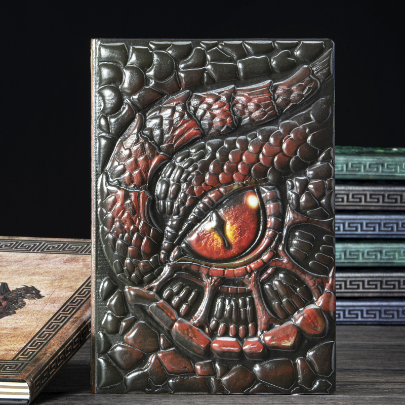 สมุดบันทึกหนังลายนูนมังกรวินเท - Vintage Leather Journal Notebook บทวิจารณ์และราคา