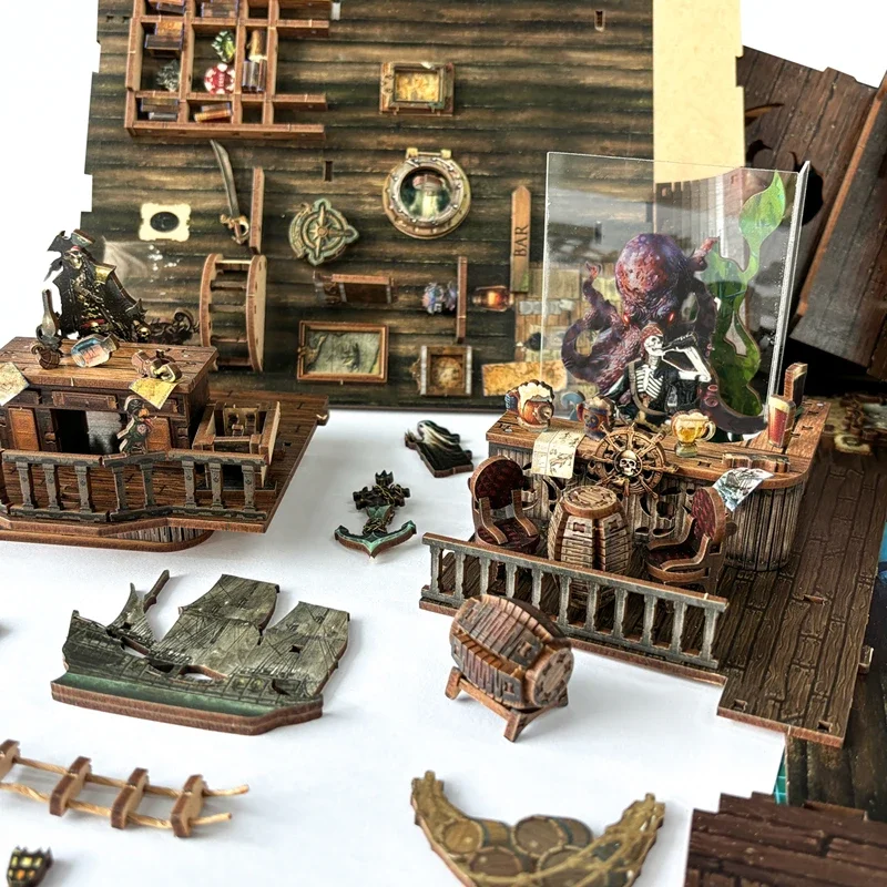 ชุดโมเดลชั้นวางหนังสือรูปเรือโ - Diy Wooden Book Nook Kit Shelf Insert บทวิจารณ์และราคา
