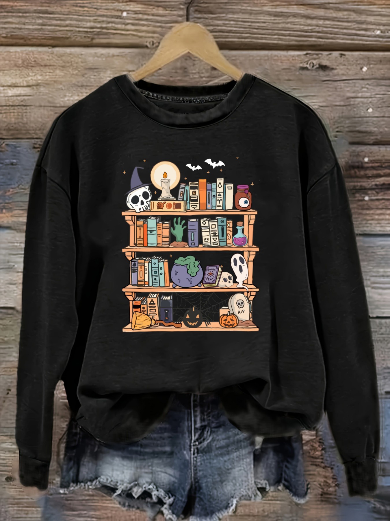 เสื้อยืดแขนยาวคอกลมลำลองสำหรับ - Books บทวิจารณ์และราคา
