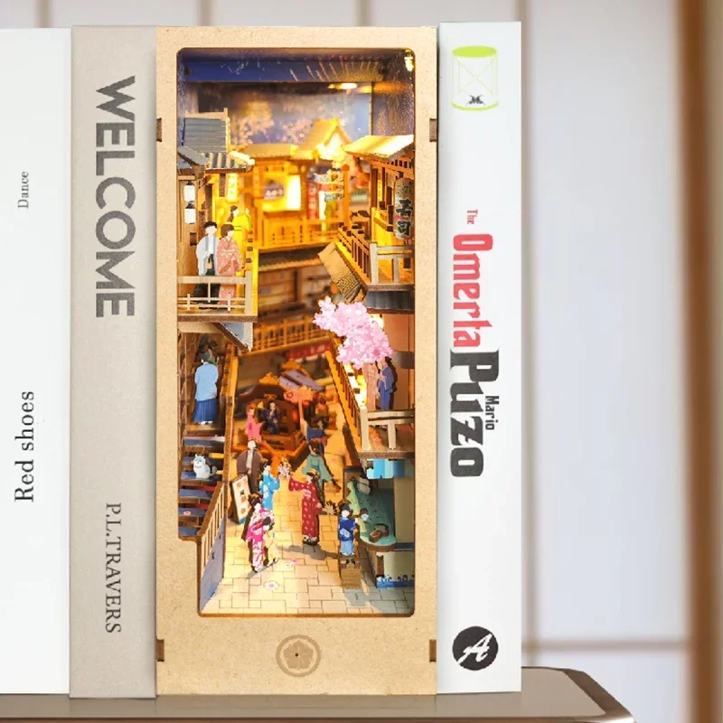 ชั้นวางหนังสือไม้สไตล์ญี่ปุ่นย - Diy Wooden Book Nook Kit Shelf Insert บทวิจารณ์และราคา