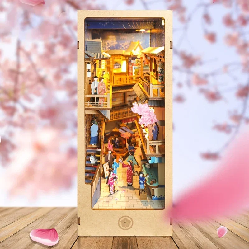 ชั้นวางหนังสือไม้สไตล์ญี่ปุ่นย - Diy Wooden Book Nook Kit Shelf Insert บทวิจารณ์และราคา