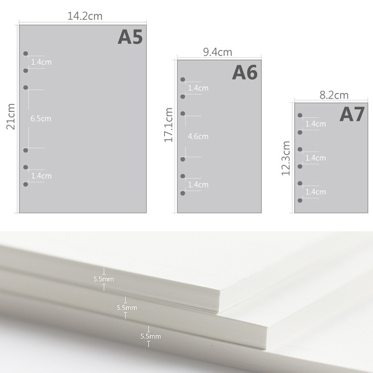 A5 A6A7 45 แผ่นหลวมโน้ตบุ๊คเติ - A5 Spiral Dotted Grid Notebook บทวิจารณ์และราคา