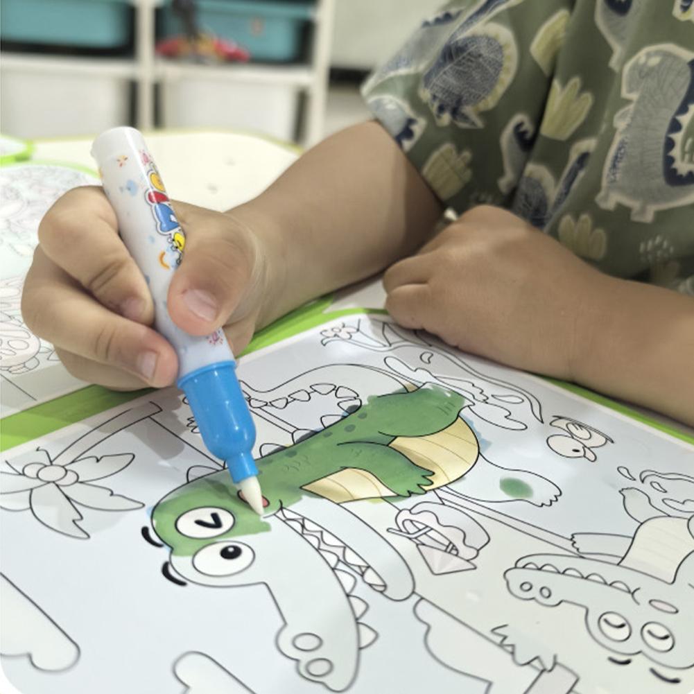 สมุดระบายสีน้ำแบบพับได้สำหรับเ - Reusable Water Magic Coloring Book บทวิจารณ์และราคา