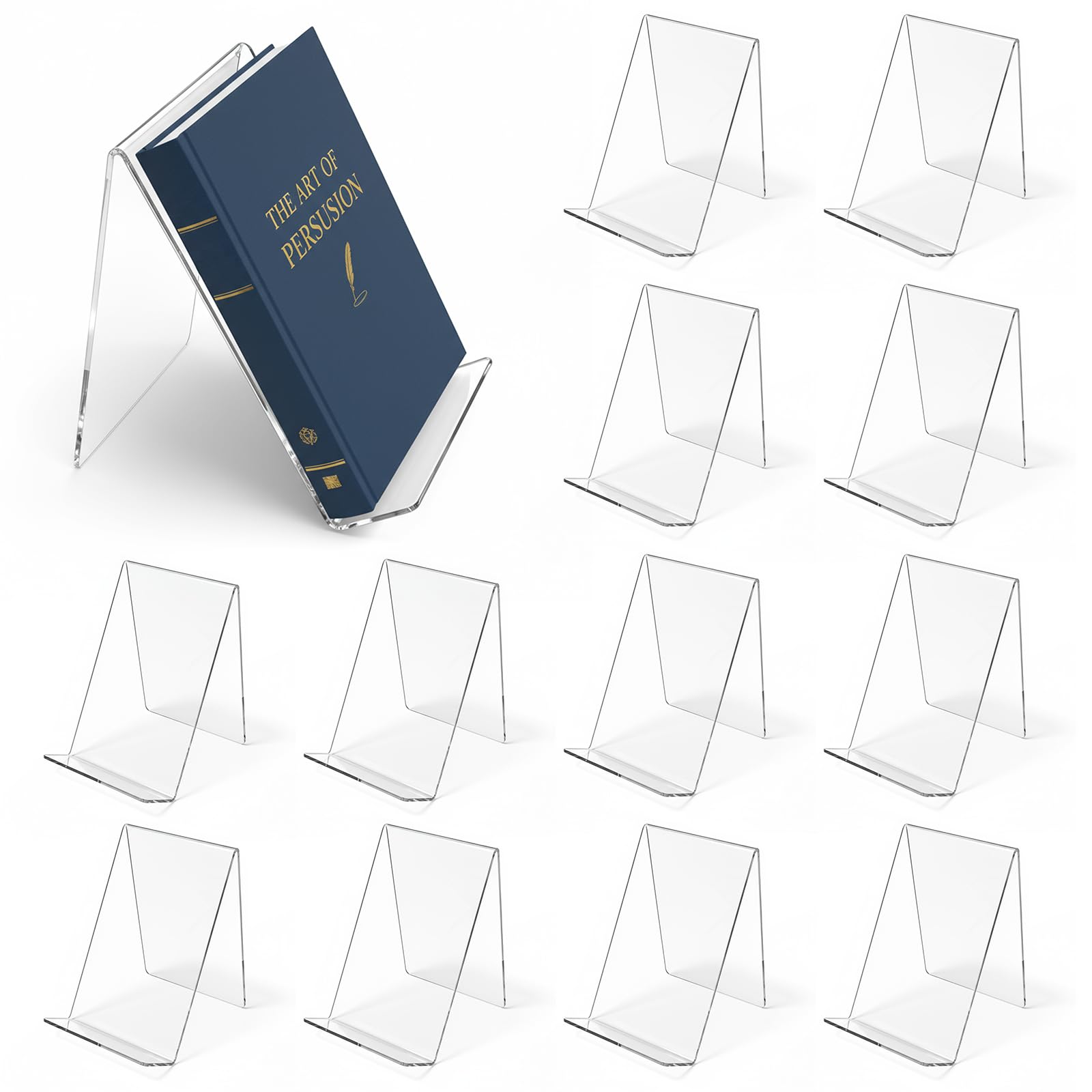 ชุดขาตั้งหนังสืออะคริลิค 12 ชิ - Clear Acrylic Book Stand Holder บทวิจารณ์และราคา