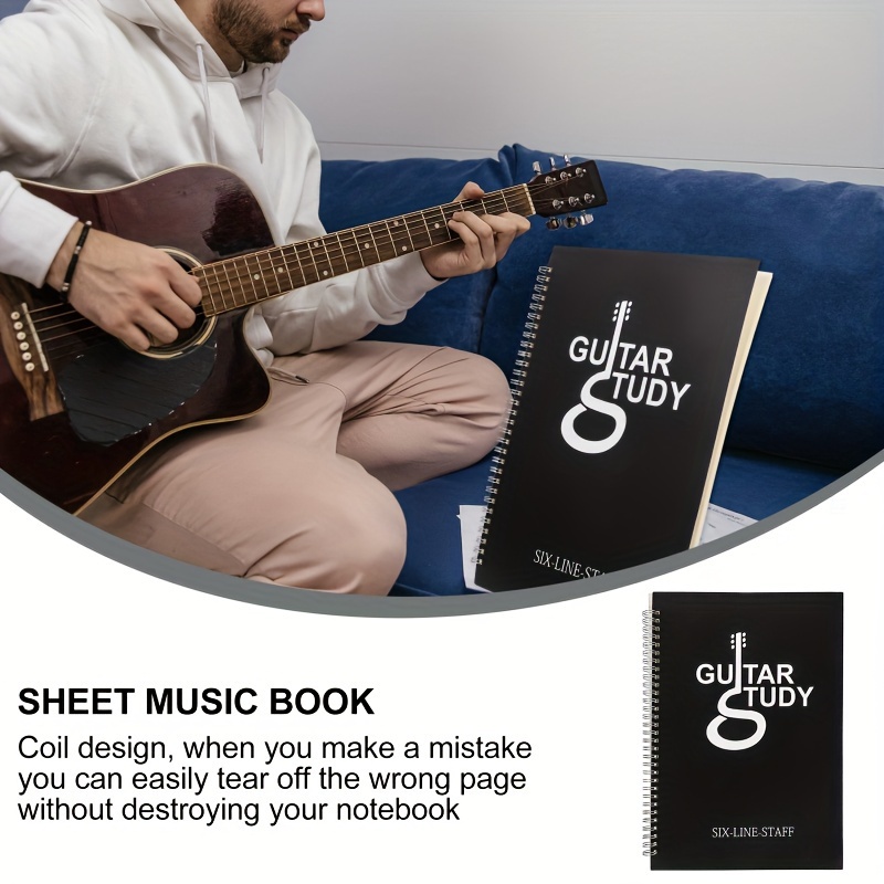 50 หน้ากีตาร์ Tablature โน้ตบุ - Blank Sheet Music Notebook บทวิจารณ์และราคา