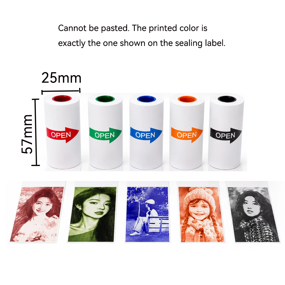 ม้วนกระดาษความร้อนสีขาว/สี ขนา - Mini Pocket Thermal Printer Paper Roll บทวิจารณ์และราคา