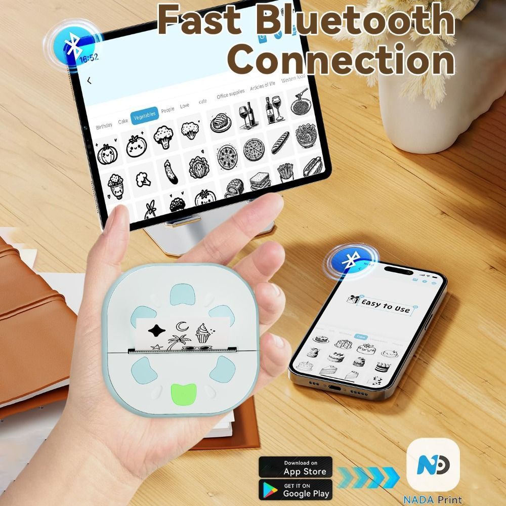 เครื่องพิมพ์สติกเกอร์ขนาดเล็ก  - Mini Pocket Thermal Printer Paper Roll บทวิจารณ์และราคา