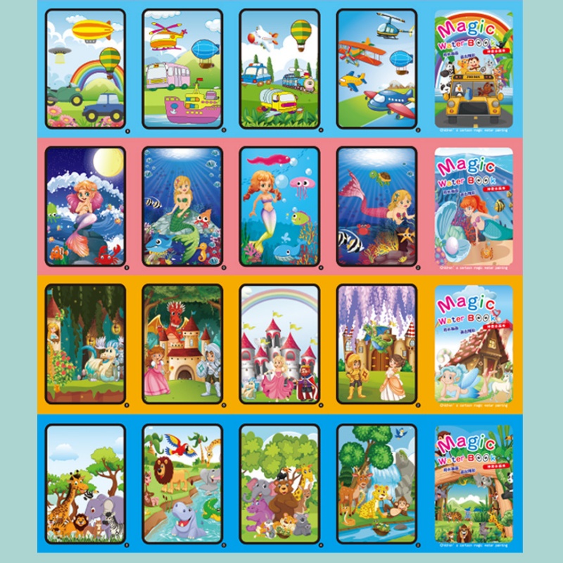ของเล่นวาดภาพระบายสีน้ำได้สำหร - Reusable Water Magic Coloring Book บทวิจารณ์และราคา
